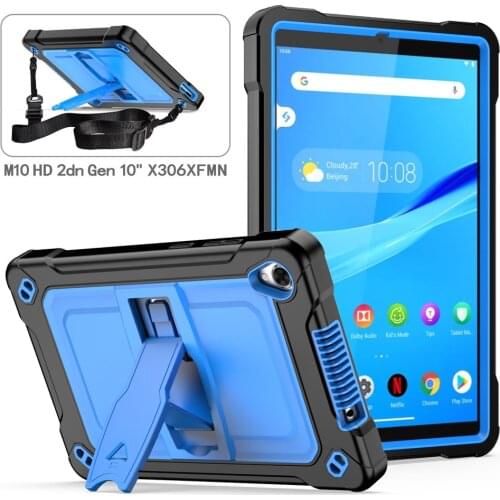 Business Kickstand Silicone Tablet Cover For Lenovo Tab M8 8.0'' TB-8705F Shockproof Case 3 Layers Protection Shell