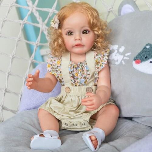 55CM NPK Lifelike Reborn Baby Doll Realistic Eyes Full Body Silicone Simulation Bebe Doll Lovely Dressed Girl Princess Toy Gifts