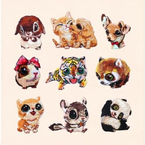 DIY Embroidery patches for clothing iron cartoon animal badge stickers for clothes patch paste decorative acce