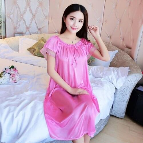 Sexy Satin Lingerie Dressing Gown Women Lace Negligee Sleepwear Ladies Lingerie Nightgown for Bride Party Luxurious Night shirts