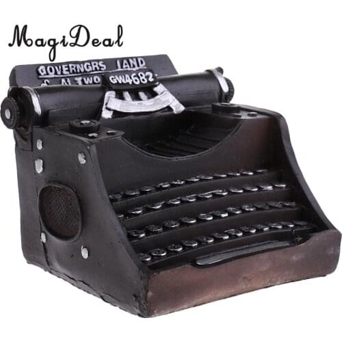 Vintage Typewriter Resin Craft Ornament for Bar Coffee Shop Home Decor Black