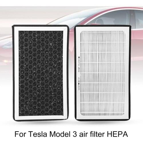 2Pcs Air Filter HEPA Replacement Part Activated Carbon Auto Accessories A/C Filter for Tesla Model 3 2017 2018 2019 2020