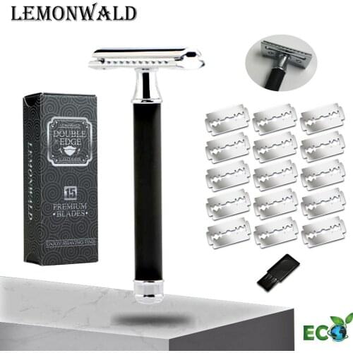 Lemonwald High Quality Classic Safety Razor Couple Manual Shaving Free 5 Razor Blades