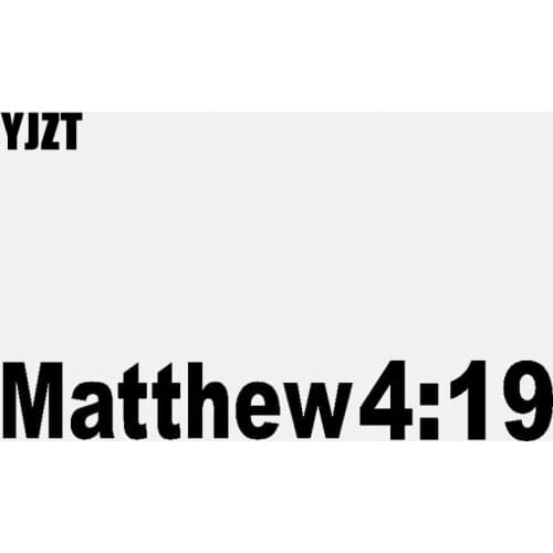 YJZT 15.1CM*2.3CM Matthew 4:19 Vinyl Decal Car Sticker Christ Church Christian Jesus Bible Black/Silver C3-1295
