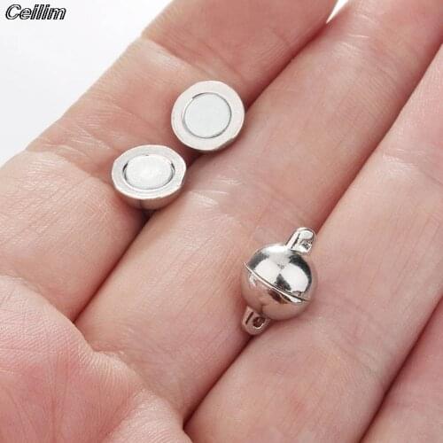 5Sets Round Heart Alloy Strong Magnetic Lobster Clasps For Bracelets Connectors Buckle Hook Round Ball DIY Jewelry Making