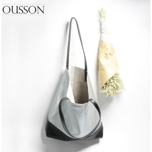 2021 High Quality Women Fashion Leisure Large Capacity Shoulder Bag Ladies Soft Leather Commuter Tote Bag