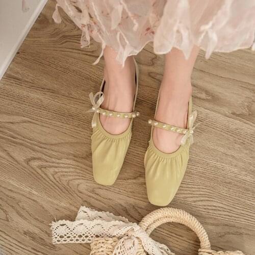 Mary Jane womens shoes autumn single shoes French evening breeze Baotou sandals gentle flat mid-low heel new small single shoes