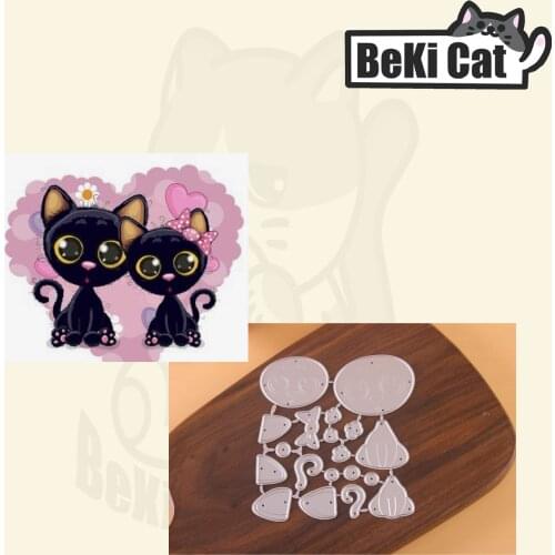 Animals love friendship cat birthday Metal Cutting Dies Stencils for DIY Scrapbooking photo album Decorative DIY Paper Cards