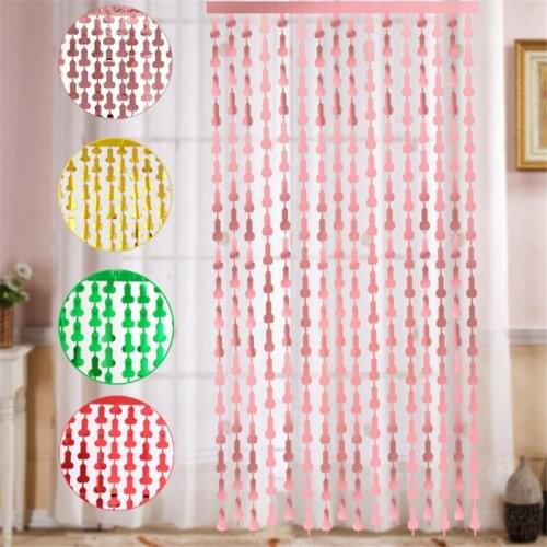 1pcs Wedding Party Decoration Gold/silver Curtain Rain Silk Curtain 1Mx2M Bachelor Party Hen Night Rose Gold Funny Penis Garland