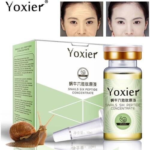 1Pcs Face Serum Moisturizing Brighten Anti-Wrinkle Anti-Aging Nourish Fades Fine Lines Snail Hyaluronic Acid Skin Care 10ml