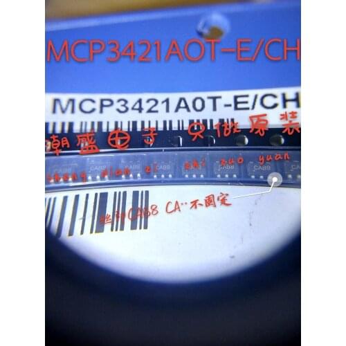 10/PCS LOT MCP3421A0T-E/CH MCP3421A0T SOT23-6 screen printing CAT8 18-bit analog-to-digital converter original