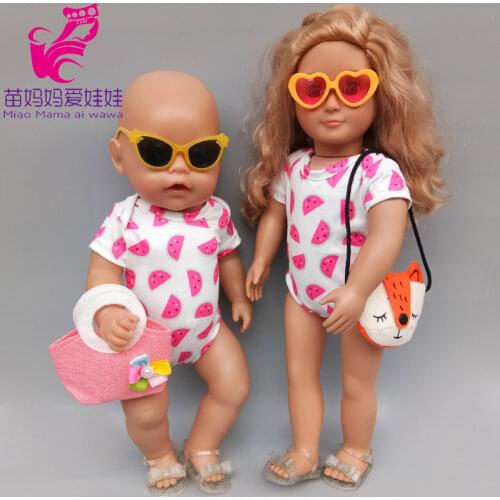 18inch Girl Doll Summer Swim Suit For 43cm Baby Doll Clothes Bikini Accessories