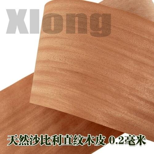 2pcs L:2.5Meters Width:200mm Thickness:0.2mm Natural Sabili Straight Grain Wood Skin Solid Wood Imported Sabili Wood Skin