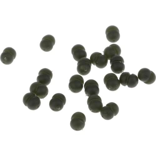 20pcs Heli/Chod Rubber Runner Beads Green Carp Fishing Terminal Rig Tackle