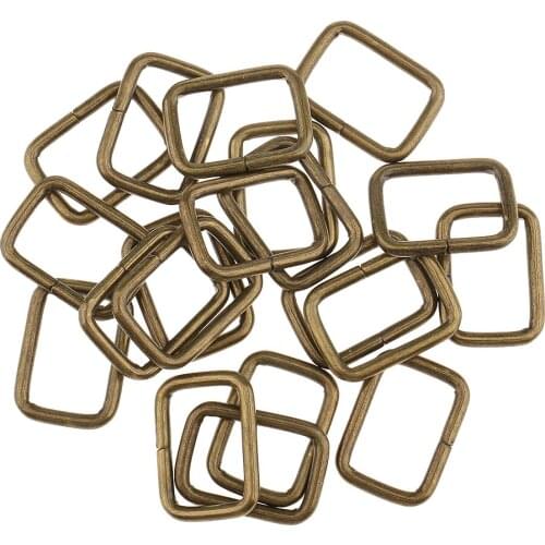 20 Pieces Metal Square Buckle Bag Strap Connector for DIY Purse Making Crafts