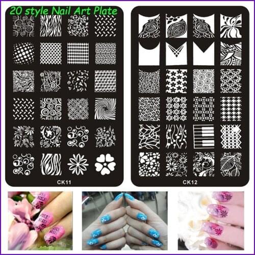 2016 XL Stainless Steel Nail Stamp Stamping Template 22 Style DIY Polish Print Plates Mould Stencil Nail Art Tools New Year Gift