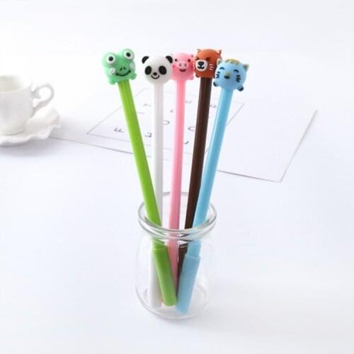30 Pcs South Korean Stationery New Cartoon Animal Neutral Pen Cute Student Writing Tool Office Signature Pen