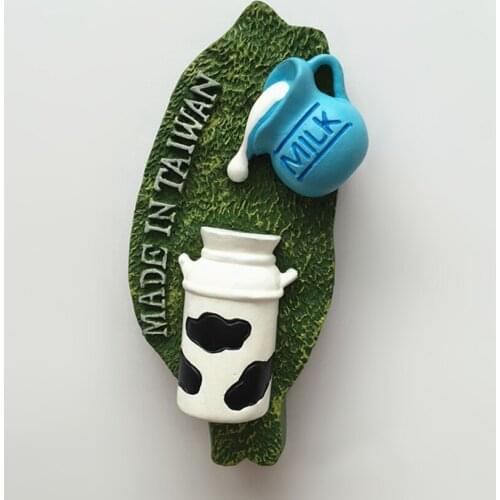Handmade Painted Taiwan Milk 3D Resin Fridge Magnets Travel Souvenirs Refrigerator Magnetic Stickers Home Decoration