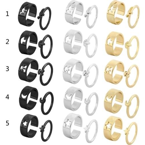 Trendy Gold Cherry Rings For Women Men Lover Couple Rings Set Friendship Engagement Wedding Open Rings 2021 Jewelry