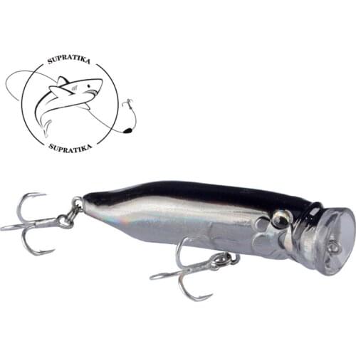 70mm/9.4g Artificial TopWater Popper Freshwater Plastic Fishing Bait 3D Eyes Anti-Corrosion Bionic Fishing Lure Hard Bait