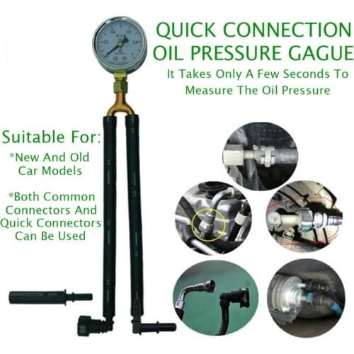 Automobile Gasoline Pressure Gauge Oil Pressure Gauge Fuel Pressure Gauge Test Meter Test Gasoline Pressure Tool Quick-C 85AC
