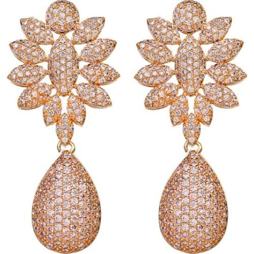 Bettyue Brand Fashion Charm Earrings AAA White Zircon Three Colors Jewelry Engagement Earrings For Women Wedding Party Gift