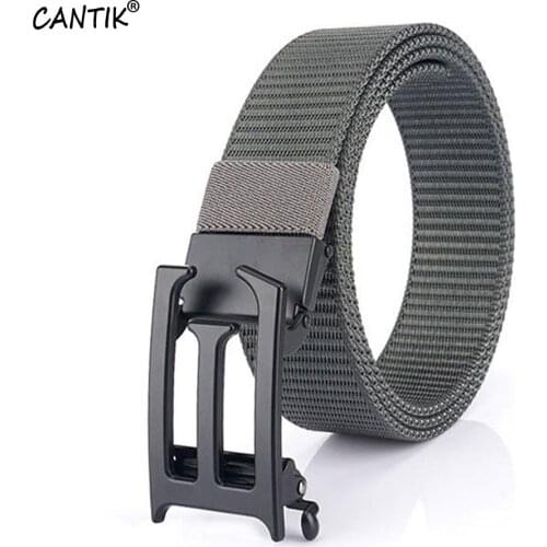 CANTIK 2020 Design E Letter Automatic Buckle Metal Belt Quality Casual Nylon & Canvas Belts Jeans Accessories for Men CBCA300