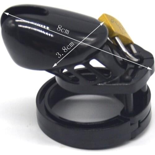 Black Male Chastity Device Sex Rings Men CB6000 Plastic Chastity Cage JJ Lock Cock Rings Penis Cage Sex Toy for Men Adult Game