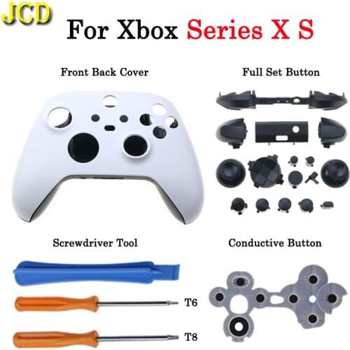 JCD For Xbox Series X S Controller Replacement Part Front Faceplate Cover + Back Housing Shell Case Full Set Buttons Screwdriver