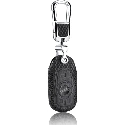 Luckeasy leather key case for Buick Envision 2014 2016 2017 2018 case remote key cover key3