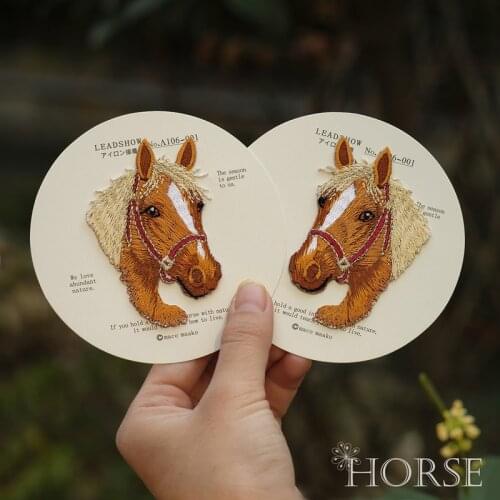 AHYONNIEX 1PC fabric horse Patches Clothing Embroidery fashion style Applique Quality animal sticker DIY Clothing Accessories