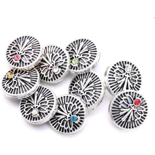 Angel Rhinestone Mini Buttons Charms 12mm Metal Snap Button for snap jewelry XH6044