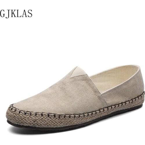 Spring Autumn Fashion Men Canvas Shoes Espadrilles Men Casual Slip on Breathable Soft Sole Loafers Men Flats Shoe Zapatos Hombre