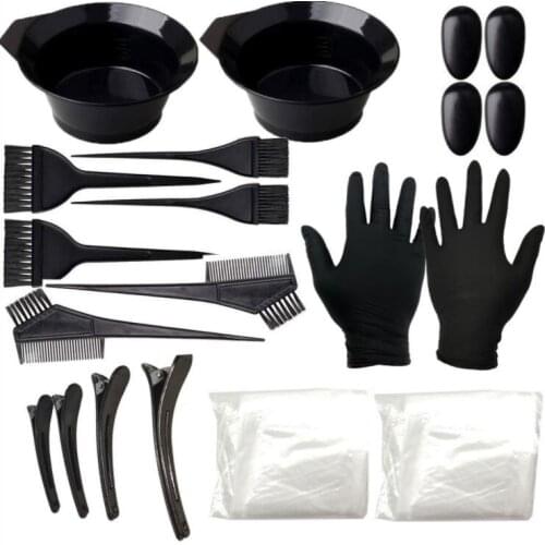 Hair salon kits Home Hair Coloring Tint Cream Bowl Brush Comb Earcap Clips Dyeing Cape Kits Salon Hair Dyeing Brush Hair Tint