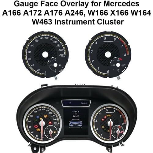 Dashboard Gauge Face for Mercedes A166 A172 A176 A246 W166 W164 W463 Instrument Cluster Overlay Sticker 260KM/H
