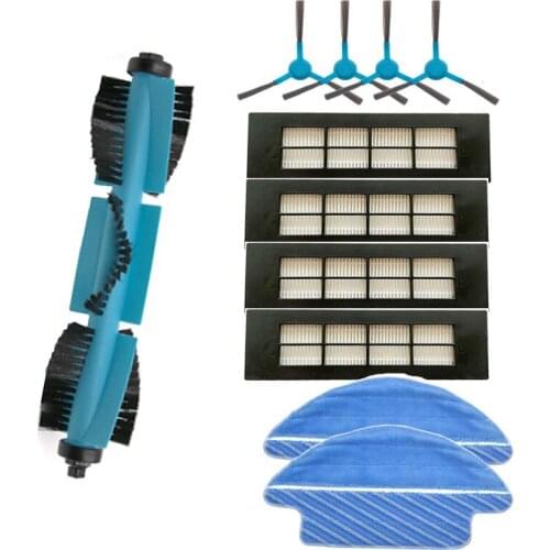 New 1pcs main brush & 4pcs hepa filter & 4pcs side brush & 2pcs mop cloths for Conga 3090 Vacuum Cleaner Parts