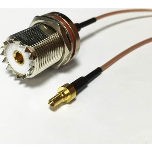 New UHF Female Jack nut Switch CRC9 Male Plug RF coax cable RG178 Wholesale 15CM 6" Adapter