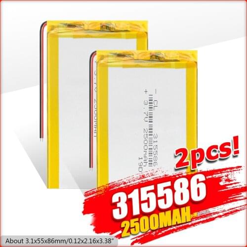 New 315586 3.7V 2500mAh Lithium Polymer Li-Polymer Battery For S11ND018A E-book (ONYX BBA10) 355585 Power Bank Psp DVR 305585