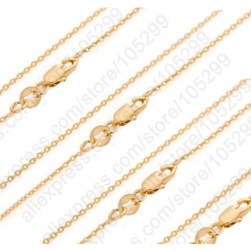 Wholesale 50PCS GF Jewelry Necklace Solid Yellow Gold Filled Rolo Chains With Lobster Clap 16-30"