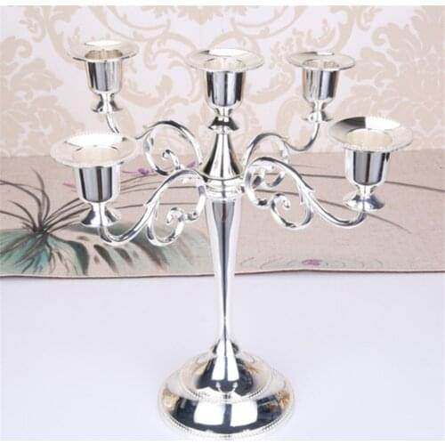 3/5-Arms Candle Stand Gold/Silver Metal Pillar Candle Holder Table Candlesticks Wedding Decor Restaurant Hotel Decor Candelabra