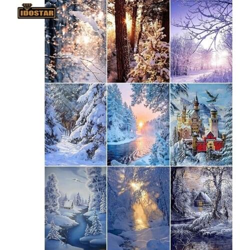 Full Square Diamond Embroidery Sale Winter Landscape Diamond Mosaic Snow Scenery Diamond Painting Cross Stitch Rhinestone