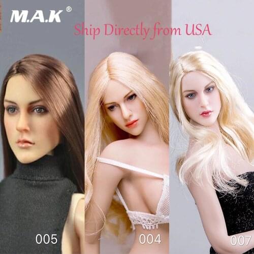 Ship Directly from USA KT004 KT005 KT007 1/6 Beautifu European Head Sculpt Carving Female Sculpt Model for 12'' Suntan S09C Body