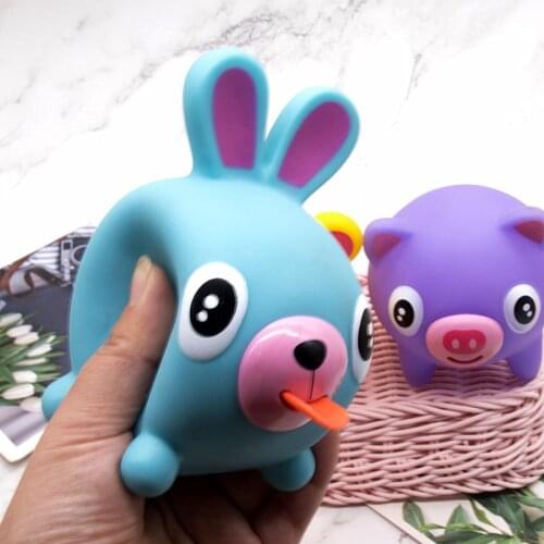 Tongue Voice Animal Squeeze Decompression Novelty Vent Vocal Toys Dogs Unicorn Rabbit Pig Tiger Puppy Stress toys