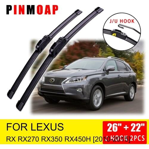 For Lexus RX 270 350 450h 2010 2012 2013 2014 2015 Front Wiper Blades Brushes Cutter Accessories U J Hook