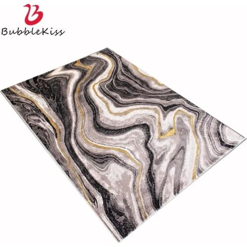 Bubble Kiss Modern Rug Light Luxury American Abstract Home Carpet Geometric Black Gold Curved Pattern Carpet Bedroom Area Rug