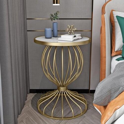 Side Table Nordic Marble Coffee Table Modern Minimalist Living Room Sofa Corner Table Light Luxury Small Round Table Creative Be