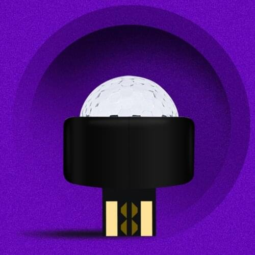 652F Disco Mini USB LED RGB Light Brightness Strobe Light for Xmas Parties Free Wiring Car Interior Decoration