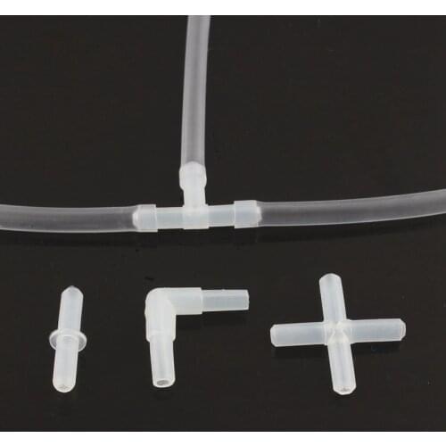 20/50pcs 4mm Tee Straight Cross 90 degree Elbow Connector Fish Tank Water tank Air Pump Line Tubing Joints Aquarium Accessories