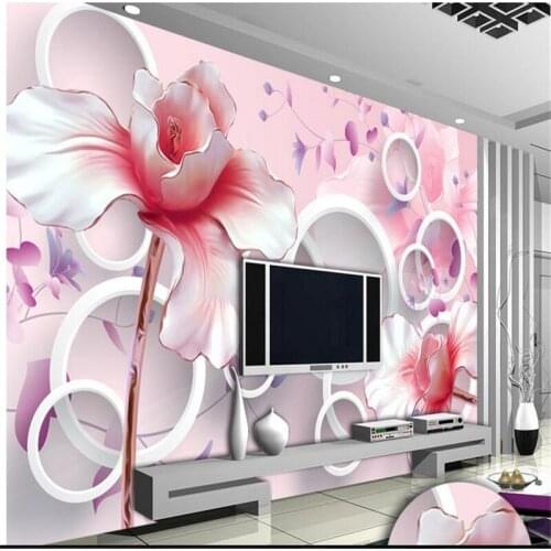 Beibehang TV backdrop embossed three-dimensional magnolia seamless wallpaper modern simple living room large-scale mural wall