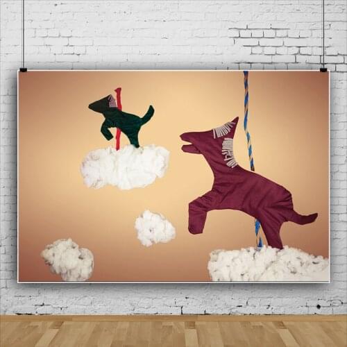 Creative Handmade Art Cute Dogs Background for Photography Baby Cake Pet Portrait Photographic Backdrops Photocall Photo Studio